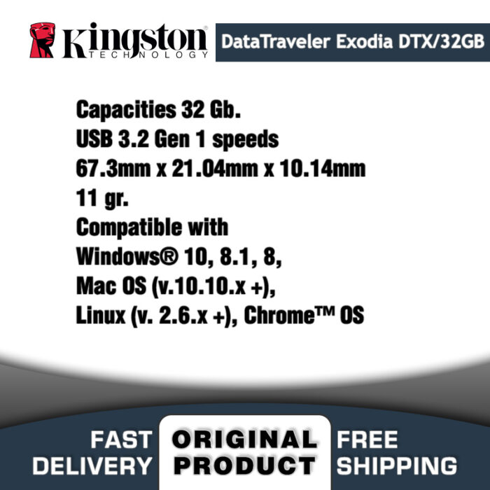 International sales of Kingston USB memory stick products Kingston 32 Gb. Usb Bellek DataTraveler Exodia