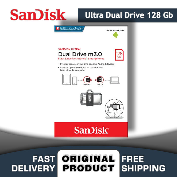SanDisk Ultra® USB 128 GB Flash Drive Ultra Dual Drive OTG