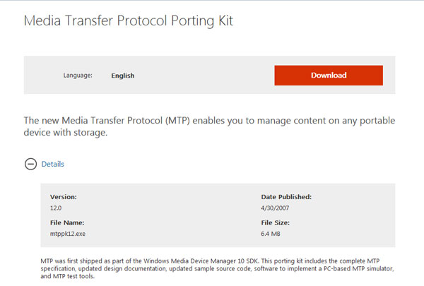 MTP (Media Transfer Protocol) Kit Yüklemesi
