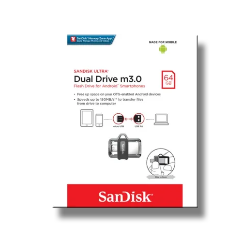 SanDisk Usb 64 Gb. Flash Bellek Ultra Dual Drive OTG