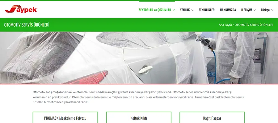 Aypek Otomotiv Plastik Ltd.Şti. Web Tasarımı