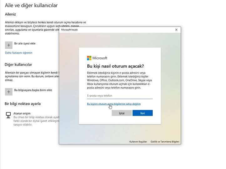 Windows Yeni Kullanıcı Ekleme